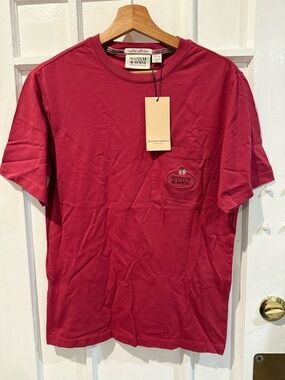 Scotch & Soda Men's Short-Sleeve Pocket Tee in Berry Red